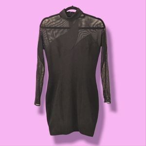 VTG Sheer Mesh Long Sleeve Mini LBD